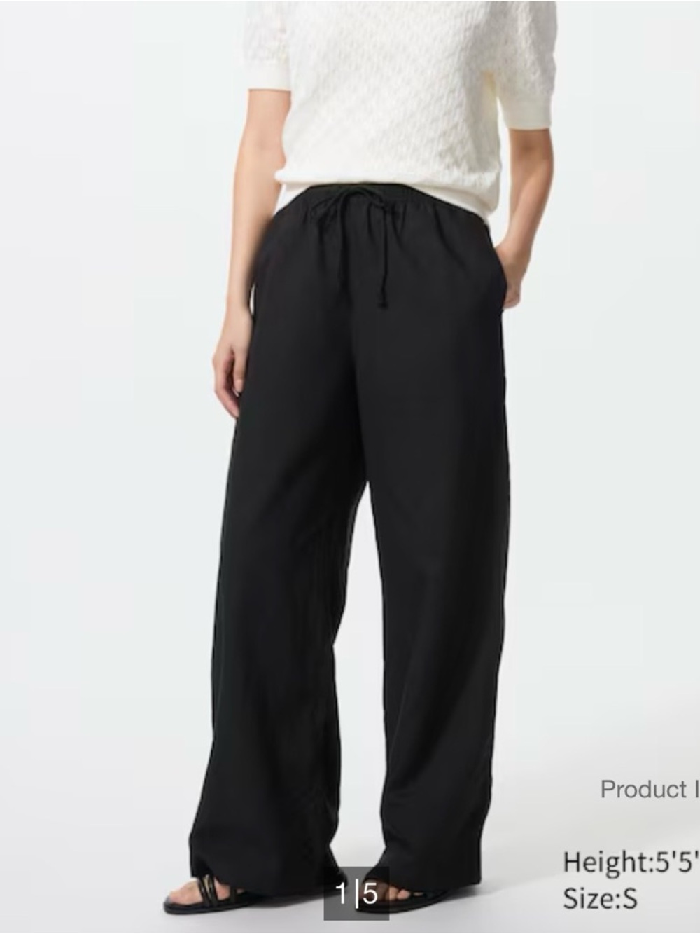 Women’s Black Wide-Leg Drawstring Pants small